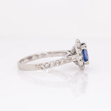 Mirella Platinum Ceylon Sapphire Ring with Natural Diamonds Accents | Round 7.5mm