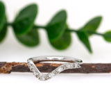 Avni 14K Solid Gold Band Setting W Natural Diamonds | Stackable Rings