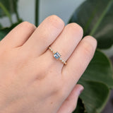 Misti 14K Yellow Gold Brazilian Aquamarine Diamond Ring | RD 4mm