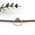 tia 14k yellow gold 0.80cts london topaz diamond ring | round 6mm