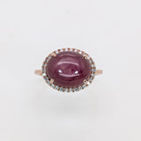 Angel 8.4cts Star Ruby Ring w Natural Diamond Accents in Solid 14K Gold | OV 12x10mm