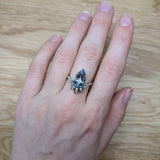 Anisha 14K White Gold 3.43cts Aquamarine Diamond Promise Ring  | Pear Shape 13x9mm