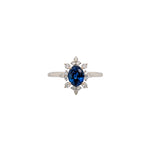 Manisha 14K White Gold 1.29cts Ceylon Sapphire Diamond Ring | Oval 7x5mm