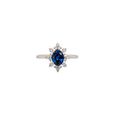 Manisha 14K White Gold 1.29cts Ceylon Sapphire Diamond Ring | Oval 7x5mm