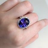 Aria 14K White Gold Tanzanite Diamond Ring | Oval 13x10mm