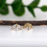 Jiya 14K Yellow Gold Diamond Earrings | Marquise Shape 4x2mm