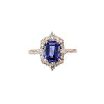 sonam 14k white gold 1.58cts tanzanite diamond ring | emerald cut 8x6mm