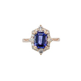 sonam 14k white gold 1.58cts tanzanite diamond ring | emerald cut 8x6mm