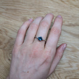 samara 14k white gold 0.80cts london blue topaz diamond wedding ring | round 6mm