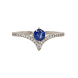 Niyati 14K White Gold Ceylon Blue Sapphire Diamond Ring | Round 4.5mm