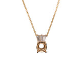 Glorious Wings 14K Gold Baguette Diamond Pendant Semi Mount