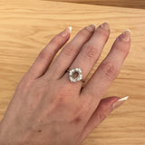 Bespoke Ring Setting w Natural Diamond Accents in 14K Solid Gold | OV 6.5x5mm