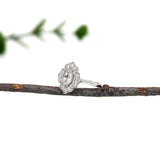 Bespoke Ring Setting w Natural Diamond Accents in 14K Solid Gold | OV 6.5x5mm