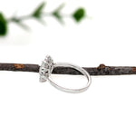 Bespoke Ring Setting w Natural Diamond Accents in 14K Solid Gold | OV 6.5x5mm