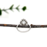 Bespoke Ring Setting w Natural Diamond Accents in 14K Solid Gold | OV 6.5x5mm