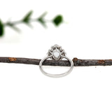 Bespoke Ring Setting w Natural Diamond Accents in 14K Solid Gold | OV 6.5x5mm