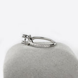 Ring Semi Mount w Earth Mined Diamonds in Solid 14K Gold | Round 6.5mm