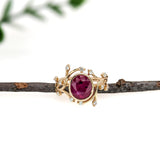 2.5ct Burma Ruby Ring w Natural Diamond Accents in Solid 14K Yellow Gold | Oval