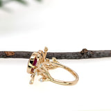 2.5ct Burma Ruby Ring w Natural Diamond Accents in Solid 14K Yellow Gold | Oval