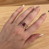 2.5ct Burma Ruby Ring w Natural Diamond Accents in Solid 14K Yellow Gold | Oval