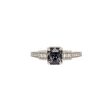 1.46ct Spinel Ring w Natural Diamond Accents in Solid 14K White Gold EM 6.5x5.5