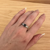 1.46ct Spinel Ring w Natural Diamond Accents in Solid 14K White Gold EM 6.5x5.5