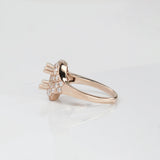 Ring Semi Mount w Earth Mined Diamonds in Solid 14K Gold | Cushion 6mm