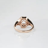 Ring Semi Mount w Earth Mined Diamonds in Solid 14K Gold | Cushion 6mm