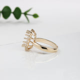 Alice Ring Semi Mount w Earth Mined Diamonds in Solid 18K Gold | Emerald Cut