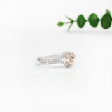 Unique Split Shank Ring Setting with Diamonds in 14K Solid Gold | Pear Shape