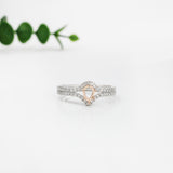 Unique Split Shank Ring Setting with Diamonds in 14K Solid Gold | Pear Shape