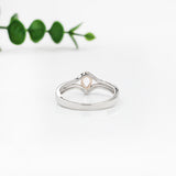 Unique Split Shank Ring Setting with Diamonds in 14K Solid Gold | Pear Shape