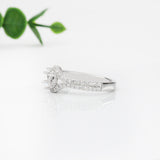 Unique Split Shank Ring Setting with Diamonds in 14K Solid Gold | Pear Shape