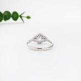 Ring Semi Mount w Earth Mined Diamonds in Solid 14K Gold | Oval 5.5x4mm