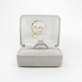 Ring Semi Mount w Earth Mined Diamonds in Solid 14K Gold | Emerald Cut 6mm