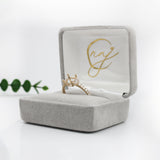 Ring Semi Mount w Earth Mined Diamonds in Solid 14K Gold | Emerald Cut 6mm