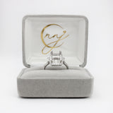 Ring Semi Mount w Earth Mined Diamonds in Solid 14K Gold | Emerald Cut