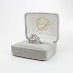 Statement Engagement Ring Semi Mount w Diamonds in 14K Solid Gold | Round