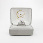 Statement Engagement Ring Semi Mount w Diamonds in 14K Solid Gold | Round