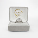 Statement Engagement Ring Semi Mount w Diamonds in 14K Solid Gold | Round