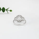 Statement Engagement Ring Semi Mount w Diamonds in 14K Solid Gold | Round