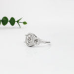 Statement Engagement Ring Semi Mount w Diamonds in 14K Solid Gold | Round