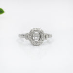 Cushion Ring Semi Mount w Earth Mined Diamonds in Solid 14K Gold | Customizable