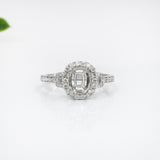 Cushion Ring Semi Mount w Earth Mined Diamonds in Solid 14K Gold | Customizable