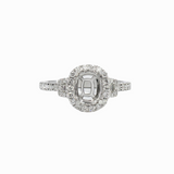 Cushion Ring Semi Mount w Earth Mined Diamonds in Solid 14K Gold | Customizable