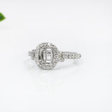 Cushion Ring Semi Mount w Earth Mined Diamonds in Solid 14K Gold | Customizable