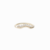 Stackable Curved Band with Earth Mined Diamonds in 14K Solid Gold