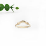 Stackable Curved Band with Earth Mined Diamonds in 14K Solid Gold