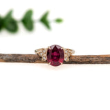 Madagascar Ruby Ring w Earth Mined Diamond Accents in Solid 14K Gold | Oval 10x8mm