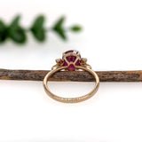 Madagascar Ruby Ring w Earth Mined Diamond Accents in Solid 14K Gold | Oval 10x8mm